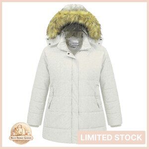 Plus Size Winter Puffer Parka Waterproof Warm Thicken Coat Removable Hood